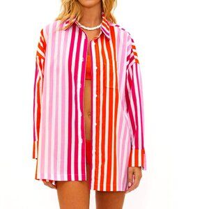 Beach Riot Alexa Cotton Top Sunset Stripes